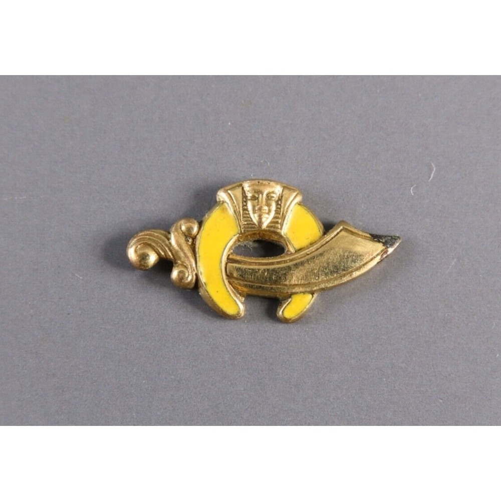 VTG 12K GF Yellow Gold Filled SHRINERS LAPEL PIN TIE TACK Yellow Enamel SWORD